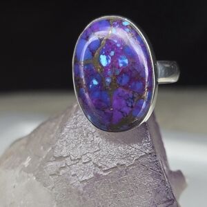 Purple Copper Turquoise Sterling Silver Ring 9